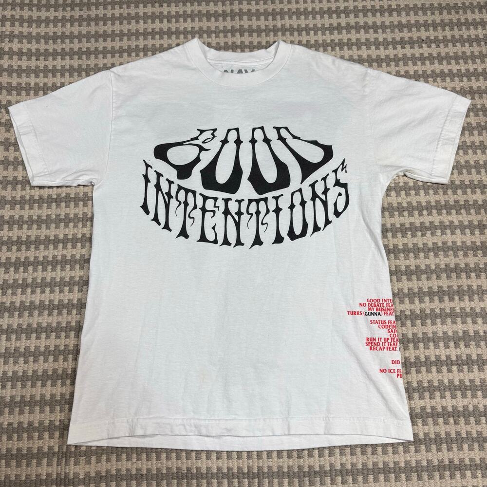 Vlone x NAV Good‎ Intentions Merch T-Shirt White Size Medium Men’s Preowned
